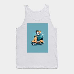 cat riding a scooter Tank Top